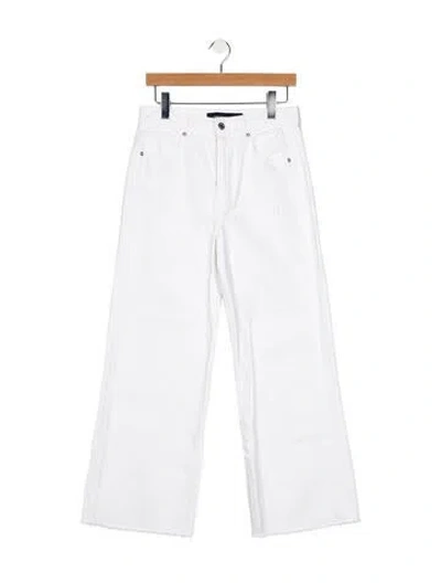 Pre-owned Veronica Beard High-rise Wide Leg Jeans In White
