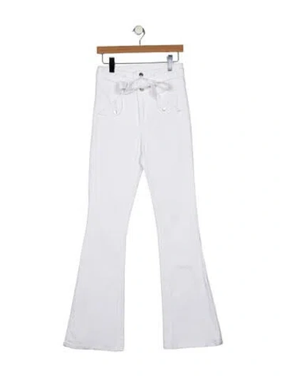 Pre-owned Veronica Beard High-rise Wide Leg Jeans In White