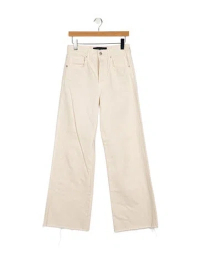 Pre-owned Veronica Beard High-rise Wide Leg Jeans In White