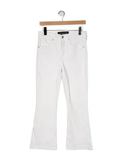 Pre-owned Veronica Beard High-rise Wide Leg Jeans In White