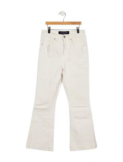 Pre-owned Veronica Beard High-rise Wide Leg Jeans In White