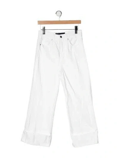 Pre-owned Veronica Beard High-rise Wide Leg Jeans In White