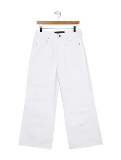 Pre-owned Veronica Beard High-rise Wide Leg Jeans In White