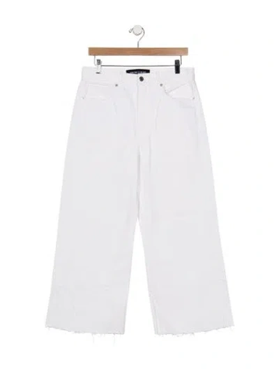 Pre-owned Veronica Beard High-rise Wide Leg Jeans In White