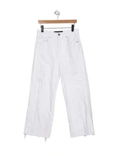 Pre-owned Veronica Beard High-rise Wide Leg Jeans In White