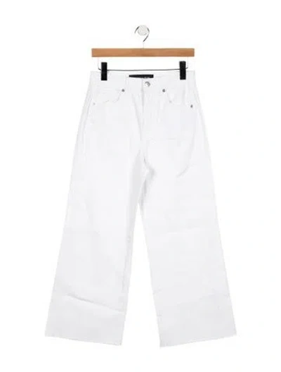 Pre-owned Veronica Beard High-rise Wide Leg Jeans In White