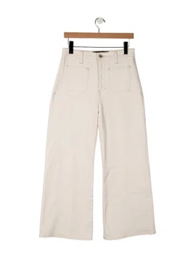Pre-owned Veronica Beard High-rise Wide Leg Jeans In White