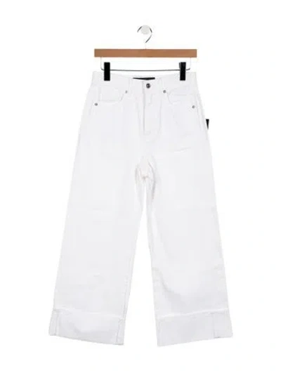 Pre-owned Veronica Beard High-rise Wide Leg Jeans In White