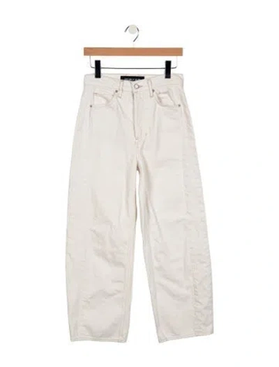 Pre-owned Veronica Beard High-rise Wide Leg Jeans In White