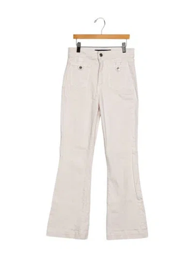 Pre-owned Veronica Beard High-rise Wide Leg Jeans In White