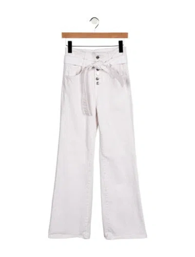 Pre-owned Veronica Beard High-rise Wide Leg Jeans In White
