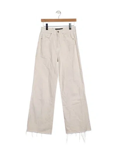 Pre-owned Veronica Beard High-rise Wide Leg Jeans In White