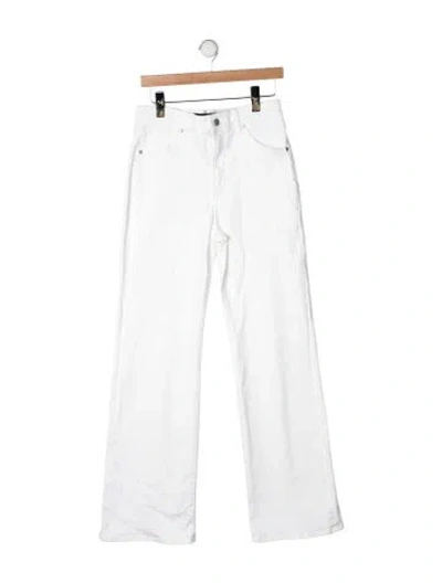 Pre-owned Veronica Beard High-rise Wide Leg Jeans In White