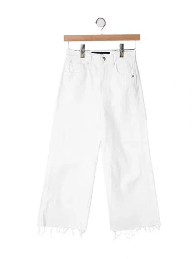 Pre-owned Veronica Beard High-rise Wide Leg Jeans In White