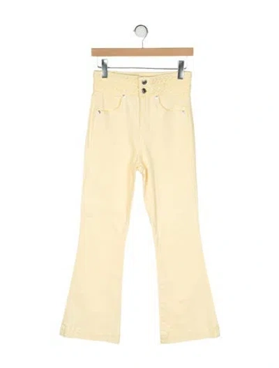 Pre-owned Veronica Beard High-rise Wide Leg Jeans In Yellow