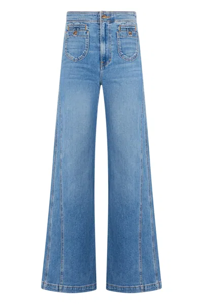 Veronica Beard High-waist Flared Jeans In Blue