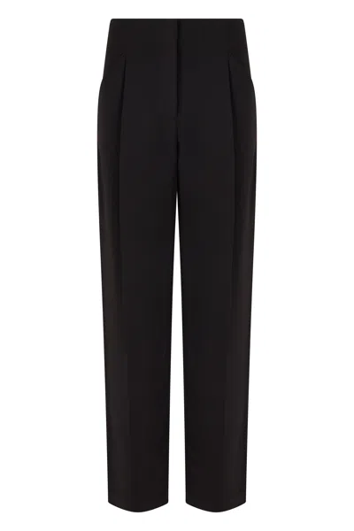 Veronica Beard High-waisted Straight Pants With Side Pockets In Black