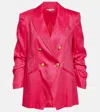 Veronica Beard Hirish Double-breasted Linen-blend Blazer In Pink