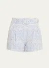 VERONICA BEARD HOBBES BELTED EYELET SHORTS