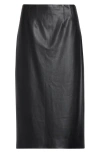 Veronica Beard Holmes Faux Leather Pencil Skirt In Black
