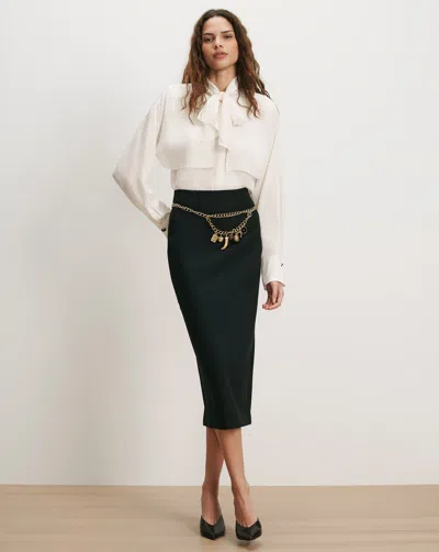 Veronica Beard Holmes Midi Skirt In Black
