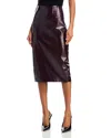 Veronica Beard Holmes Vegan Leather Pencil Skirt In Plum