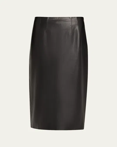 Veronica Beard Holmes Vegan Leather Pencil Skirt In Black
