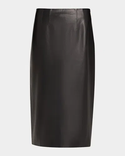 Veronica Beard Holmes Vegan Leather Pencil Skirt In Black