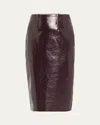 Veronica Beard Holmes Vegan Leather Pencil Skirt In Plum