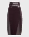 Veronica Beard Holmes Vegan Leather Pencil Skirt In Plum