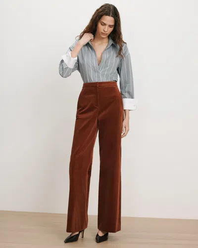 Veronica Beard Holt Cotton-blend Corduroy Flared Pants In Brown