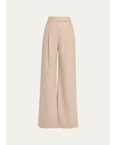 Veronica Beard Holt Stretch-cotton Wide-leg Pants In Neutral