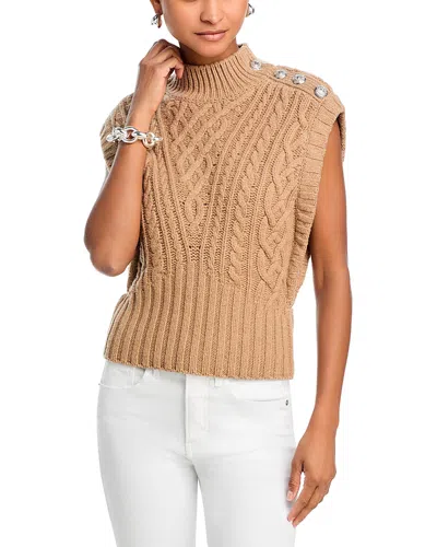 Veronica Beard Holton Wool Cable Knit Vest In Russet