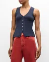 Veronica Beard Hoorne Tank In Navy