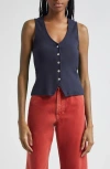 Veronica Beard Hoorne Tank In Navy