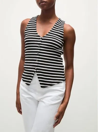 Veronica Beard Hoorne Top In White/black