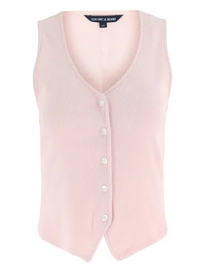 Veronica Beard Hoorne Sleeveless Top In Pink Clay