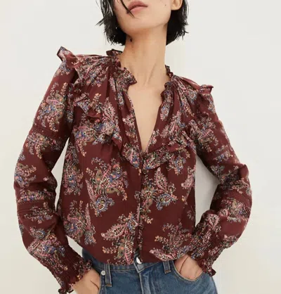 Veronica Beard Hopkins Top In Brick Multi