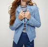Veronica Beard Hosanna Tweed Dickey Jacket In Blue