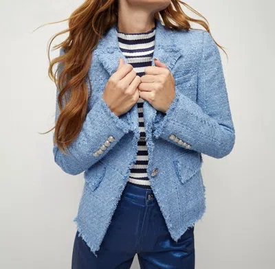 Veronica Beard Hosanna Tweed Dickey Jacket In Blue
