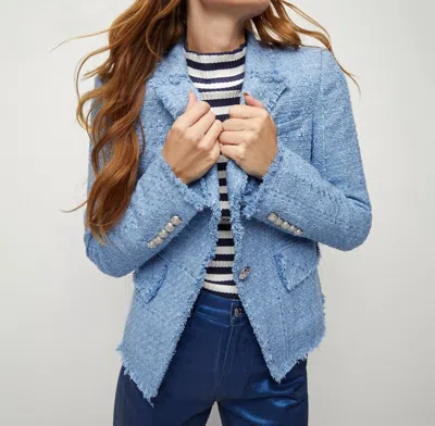 Veronica Beard Hosanna Tweed Dickey Jacket In Skylight