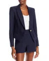 Veronica Beard Hosanna Dickey Short One Button Blazer In Blue