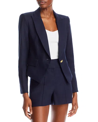 Veronica Beard Hosanna Dickey Short One Button Blazer In Blue
