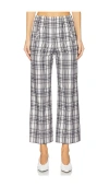 Veronica Beard Dova Plaid Cotton-blend Wide-leg Pants In Black,white