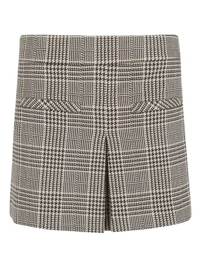 Veronica Beard Houndstooth-pattern Mini Skirt In Gray