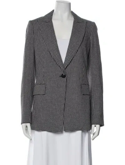 Pre-owned Veronica Beard Houndstooth Print Blazer In Black