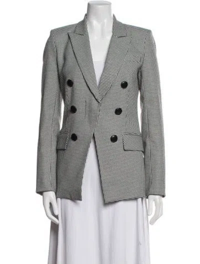 Pre-owned Veronica Beard Houndstooth Print Blazer In Black