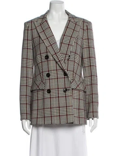 Pre-owned Veronica Beard Houndstooth Print Blazer In Black