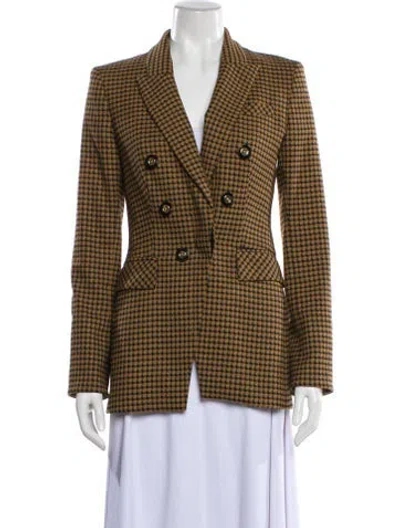 Pre-owned Veronica Beard Houndstooth Print Blazer In Black