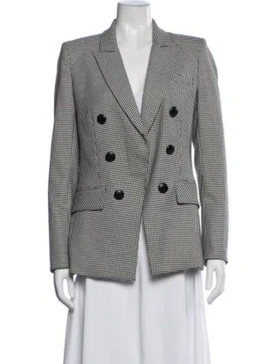 Pre-owned Veronica Beard Houndstooth Print Blazer In Black